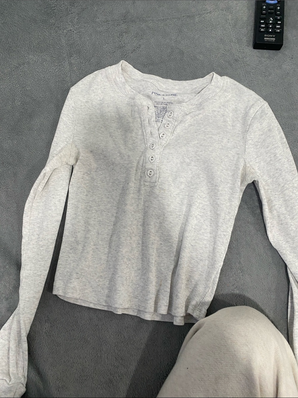 grey long sleeve